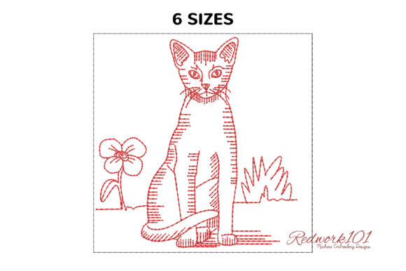 Abyssinian Cat Sitting Redwork: A Seasonal Review