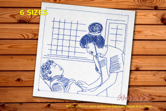 Female Nurse Examination Redwork Review