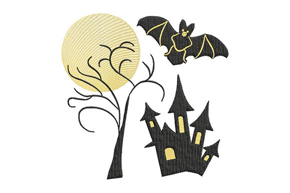 Halloween Moon and Haunted House Embroidery Review