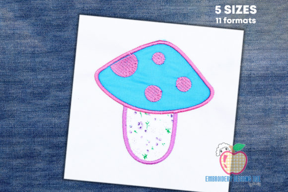 Pink Mushroom Embroidery Design Review for Boutique Apparel