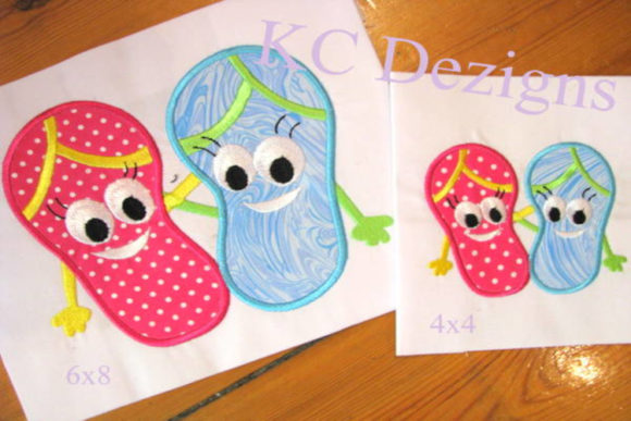 Smiley Flip Flops: A Playful Applique Design for Gifts
